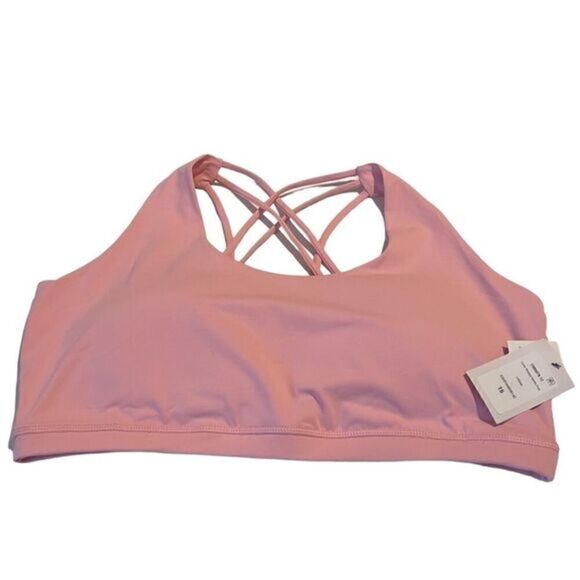 Cotton On Lollipop Pink Curve Strappy Sports Bra‎ Size 16 NWT - Picture 1 of 7